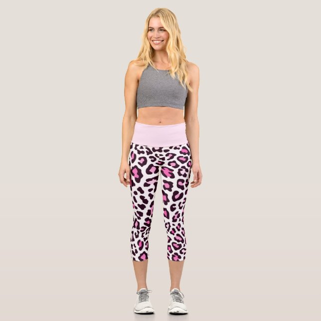 Capri Joli Cheetah rose Imprimer Leggings (Recto)