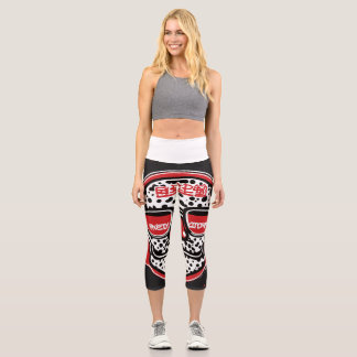 Capri Keith Haring Style Leggings pour femmes avec Nerd 