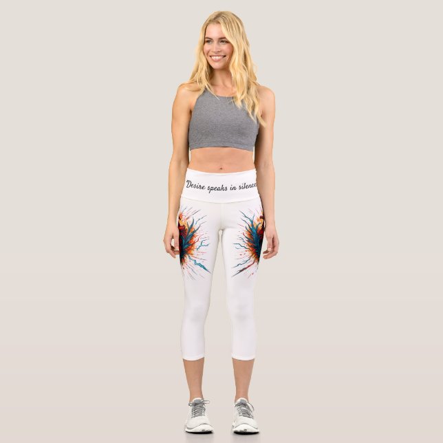 Capri Leggings à battements de coeur - "Le désir parle e (Recto)