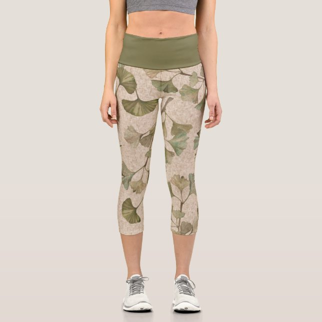 Capri leggings à motif de feuille de Ginko (Recto)