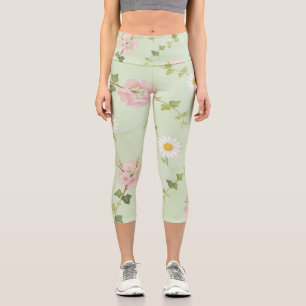 Capri Leggings à motif Fleur de printemps doux et margue