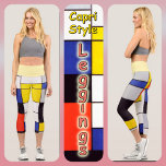 CAPRI LEGGINGS - Abstrait mondrien - Couleurs prim<br><div class="desc">Une image de l'art abstrait de Mondrian des couleurs primaires est présentée sur ces Leggings. Disponible en cinq tailles pour femmes (XS, S, M, L, XL). Voir la description "A propos de ce produit" ci-dessous pour des informations générales sur le dimensionnement et le produit, L'image couvre l'ensemble de la paire...</div>