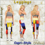 CAPRI LEGGINGS - Abstrait mondrien - Couleurs prim<br><div class="desc">Une image de l'art abstrait du peintre néerlandais Piet Mondrian en couleurs primaires est présentée sur ces Leggings. Disponible en cinq tailles pour femmes (XS, S, M, L, XL). Voir la description "A propos de ce produit" ci-dessous pour des informations générales sur le dimensionnement et le produit, L'image couvre l'ensemble...</div>