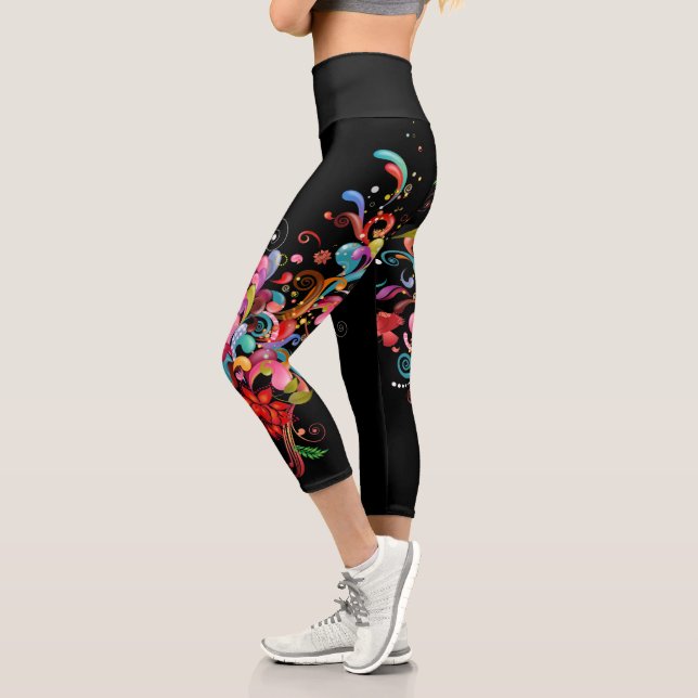 Capri Leggings Abstraits en gros caractères (Gauche)