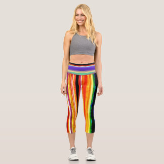 Capri Leggings arc-en-ciel jaune incroyable