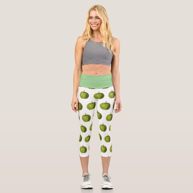 Capri Leggings avec design Apple vert (Recto)