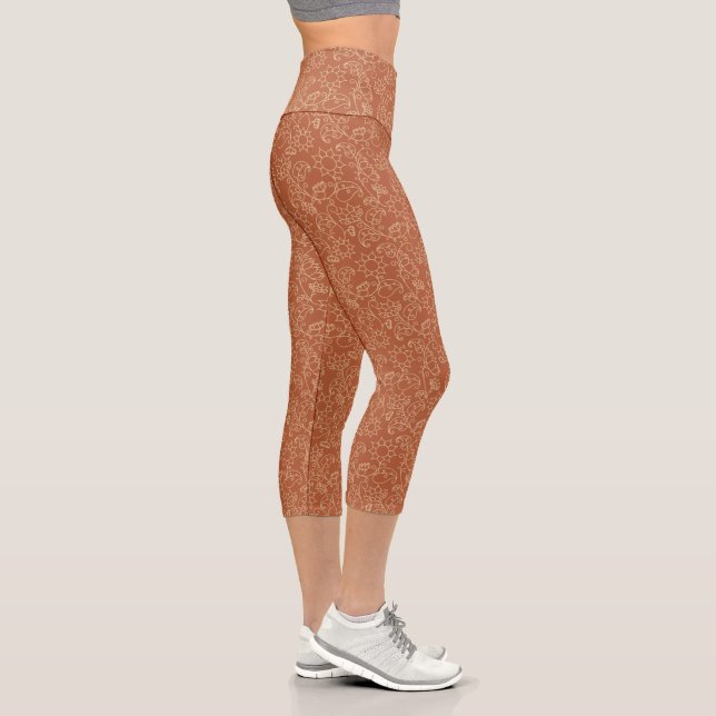 Capri Leggings capris Adobe abstraits gras et élégants  (Droite)