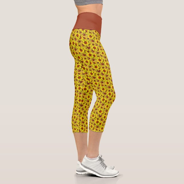 Capri Leggings Capris Taille Haute Tournesol (Droite)