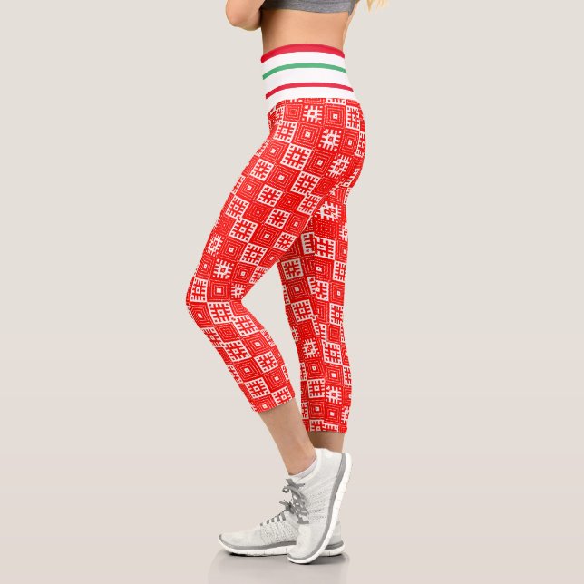 Capri Leggings couleurs drapeau national Biélorussie Бел (Gauche)