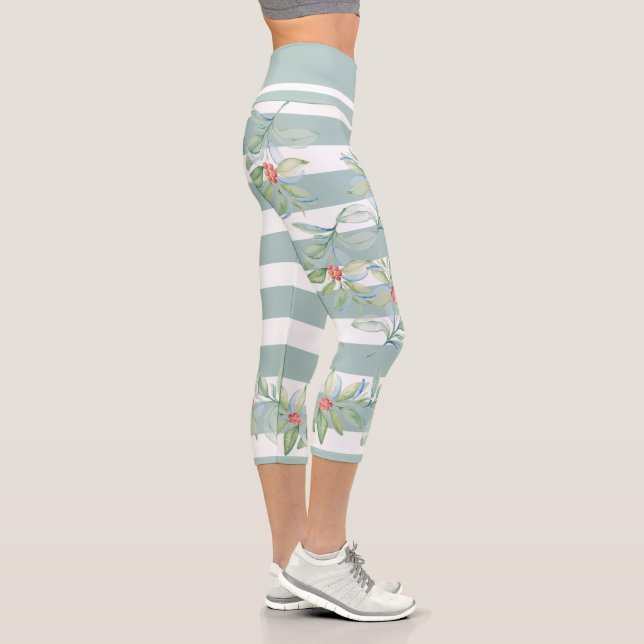 Capri Leggings de Noël Green Holly (Droite)