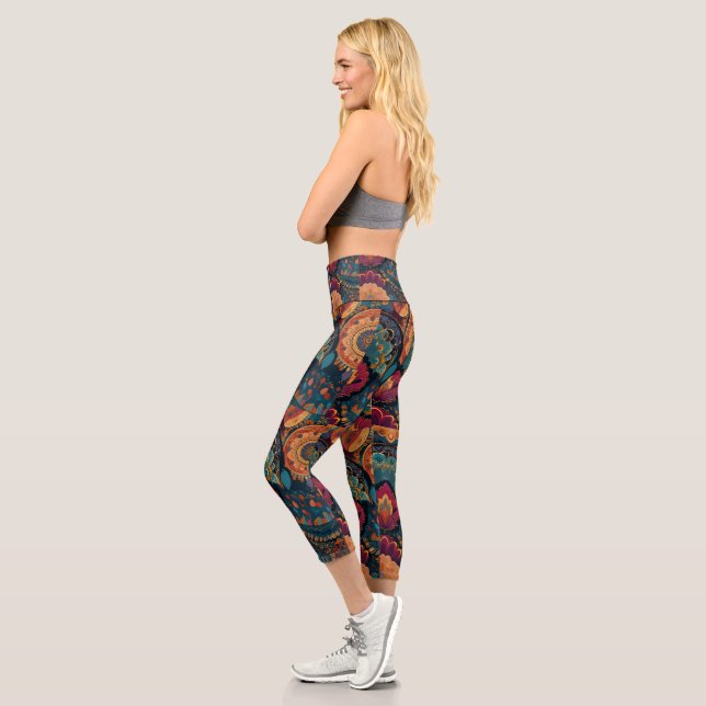 Capri Leggings de yoga - Soins de remise en forme élégan (Gauche)