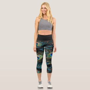 Capri Leggings en plumes de paon