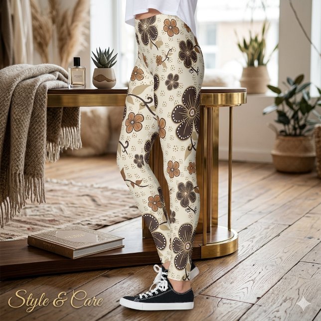 Capri Leggings Fleuris Abstraits Audacieux – Fleur (Bold Abstract Floral Capri Leggings – Modern Bloom)