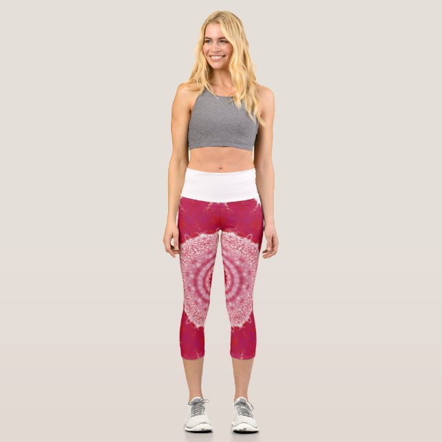 Capri Leggings imprimés Mandala Azalée pour femmes | Hig (Recto)