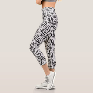 Capri Leggings modernes à motif de tigre blanc sauvage