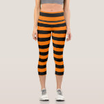Capri Leggings Orange Black Stripes<br><div class="desc">sport élégant et confortable leggings à haut taille capris parfait pour des séances de yoga, de gym et de vélo. Ces bandes de couleur orange et noire sont plus attrayantes.</div>