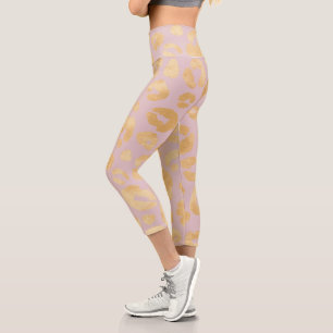 Capri Leggings roses en or rose et métallique Cheetah Ca