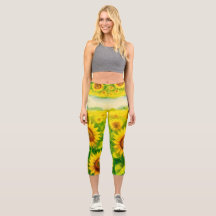 Leggings taille haute tournesol