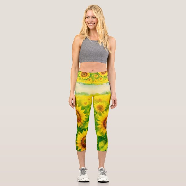 Capri Leggings taille haute tournesol (Recto)
