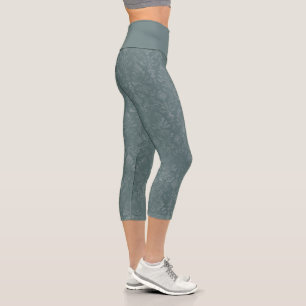 Capri Modèle de damas floral vert foncé - Leggings