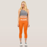 Capri Neon Orange Funky Nom personnalisé Leggings<br><div class="desc">Vivez à haute voix avec ces leggings HOT néon orange!</div>