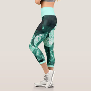 Capri Pale Green Potato Plantes Feuilles Leggings