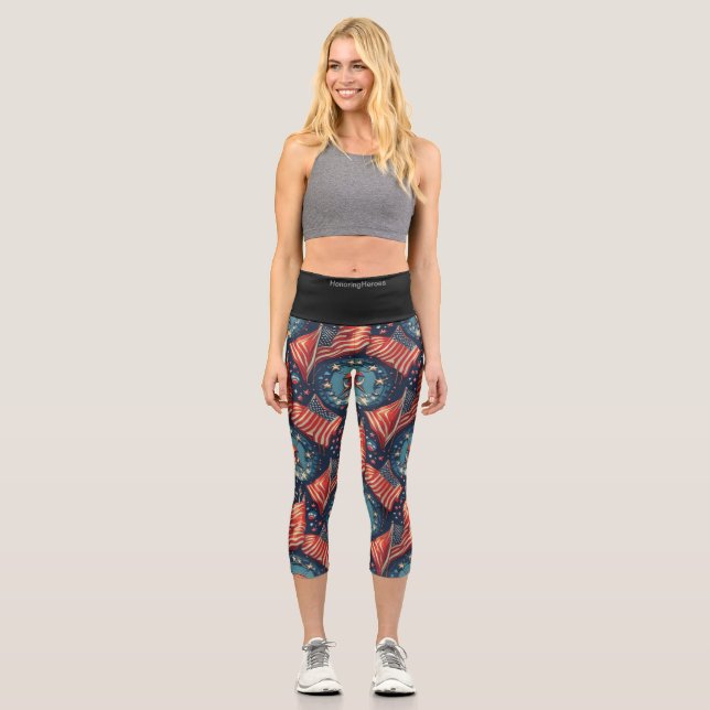 Capri Patriotic Veterans Day Leggings (Recto)