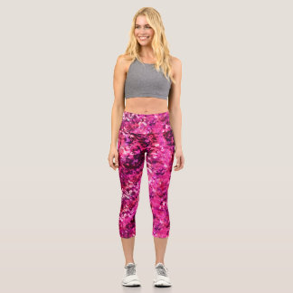 Capri Pink Abstract Leggings for Women | Magenta Waterco