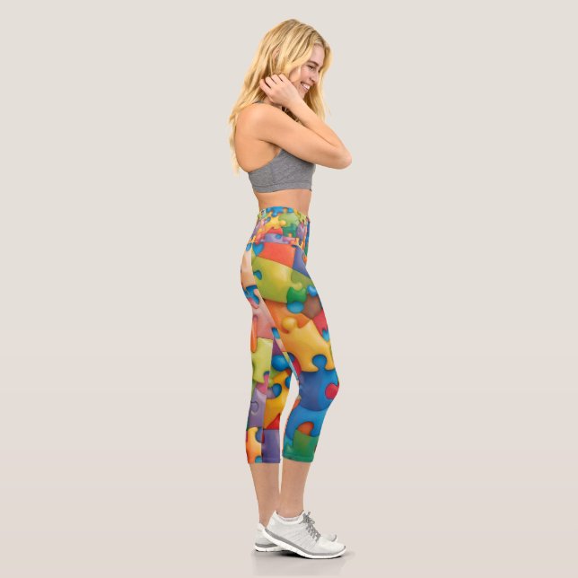 Capri Puzzle Leggings Yoga - Fitness & Vêtements actifs  (Droite)