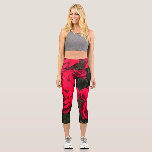 Capri Red Roses Rosarium Leggings (Recto)