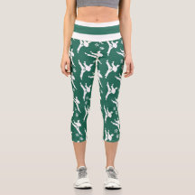 Séoul Spirit Sports Leggings Blanc sur Vert