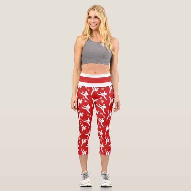 Capri Séoul Spirit Sports Leggings Rouge (Recto)