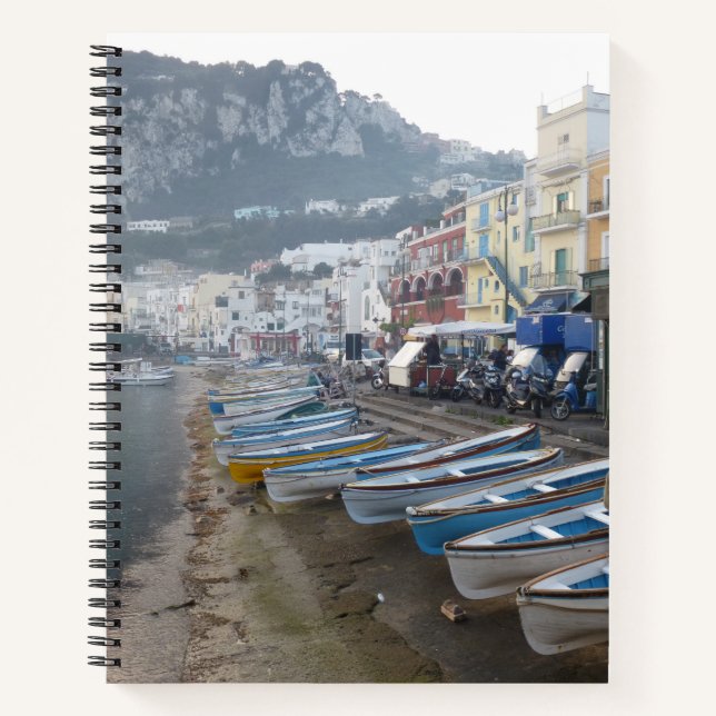 Capri Shoreline Photo Grand Carnet Spiral (Devant)