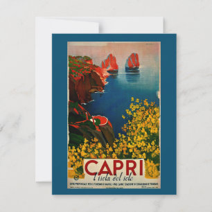 Capri vintage peinture de publicité de voyage ital