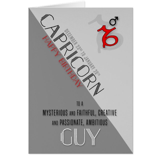 Capricorn Anniversaire pour Lui du 23 décembre au  (Devant)