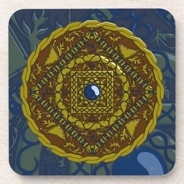 Capricorn Mandala Dessous de verre Carré (Devant)