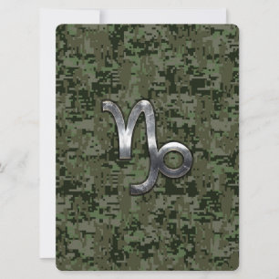 Capricorn Zodiac Connexion vert olive camo numériq