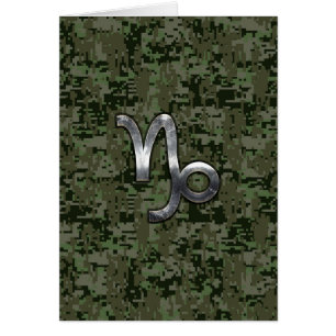 Capricorn Zodiac Connexion vert olive camo numériq