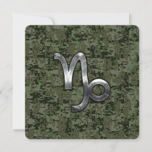 Capricorn Zodiac Connexion vert olive camo numériq