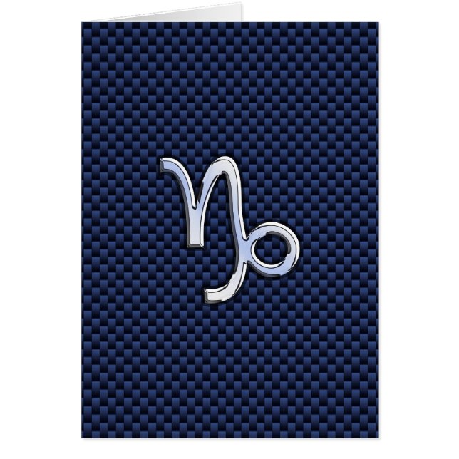 Capricorn Zodiac Symbol Navy Blue Carbon Fiber (Devant)