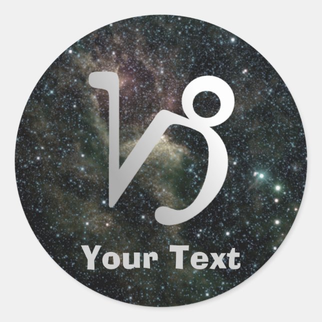 Capricorn Zodiac Universe Nom étiquette cadeau pla (Devant)