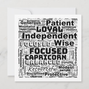 Capricorn Zodiac Word Cloud Inspiration Carte Plat