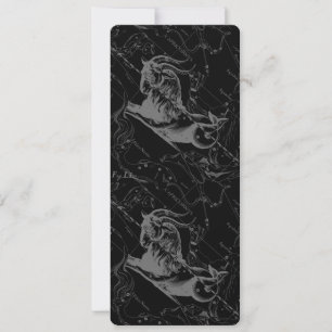 Capricorne Constellation Hevelius 1690 sur Noir