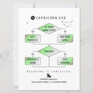 Capricorne Organigramme Funny Humour Zodiaque (col