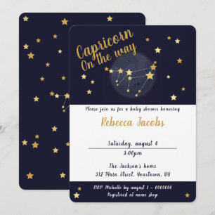 Capricorne zodiac Baby shower Invitation