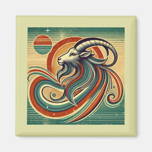 Capricorne Zodiac Magnet Style rétro