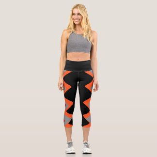 Capris leggings avec motif de zigzag