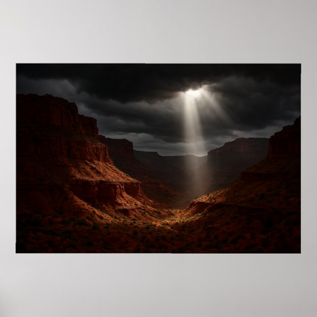 Caprock Canyons Poster - Dramatic Sunbeam Print (Devant)