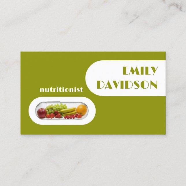 Capsule de fruits frais Nutritionniste Carte Jaune (Devant)