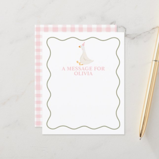 Capsule de l'heure d'anniversaire d'une oie sotte (Devant/Arrière en situation)